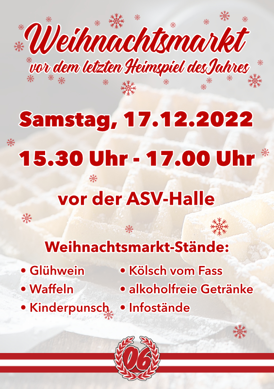 Weihnachtsmarkt vor Heimspiel am 17.12.