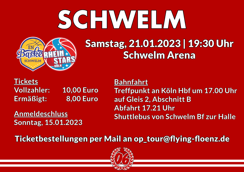 Für Rheinstars-Fans gibt es eine gemeinsame Anreise mit der Bahn zum Auswärtsspiel in Schwelm am 21. Januar.