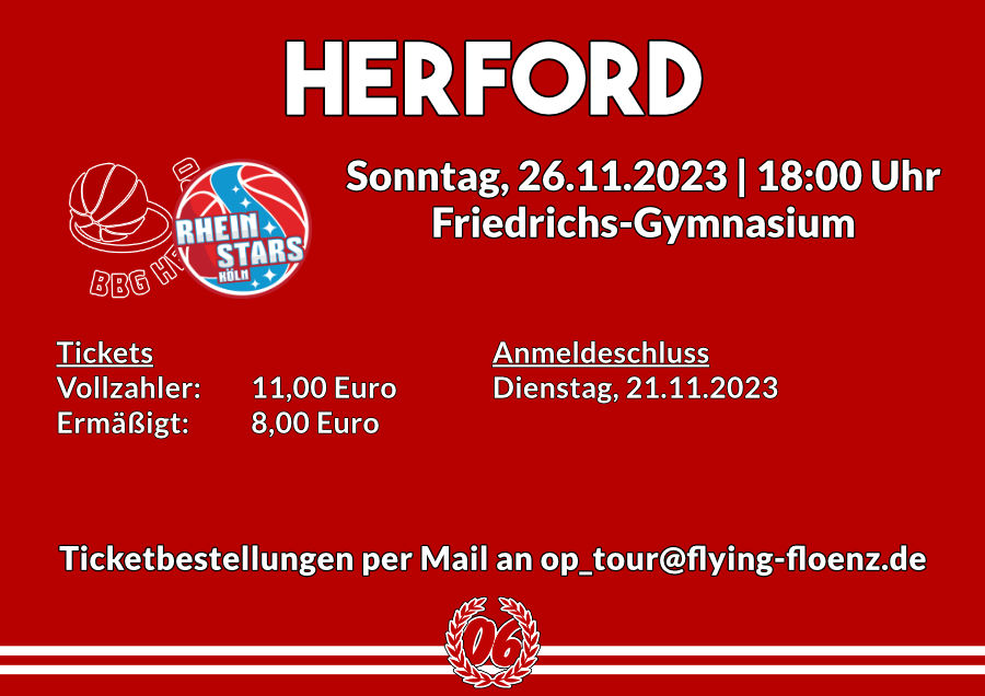 Die Rheinstars spielen am 26.11.2023 bei der BBG Herford.
