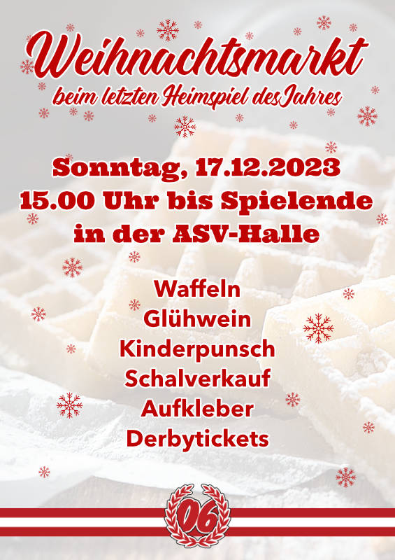 Mini-Weihnachtsmarkt der Flying Flönz beim Heimspiel am 17.12.2023